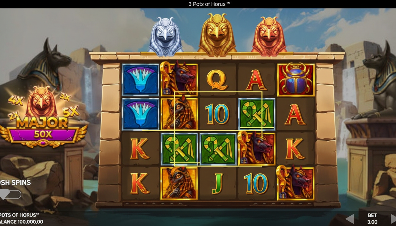 Juega 3 Pots of Horus en México: Tesoros de Egipto
