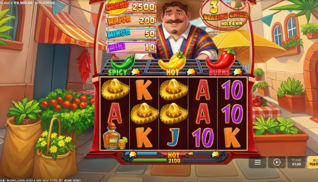 3 Blazing Chilis Hold & Win
